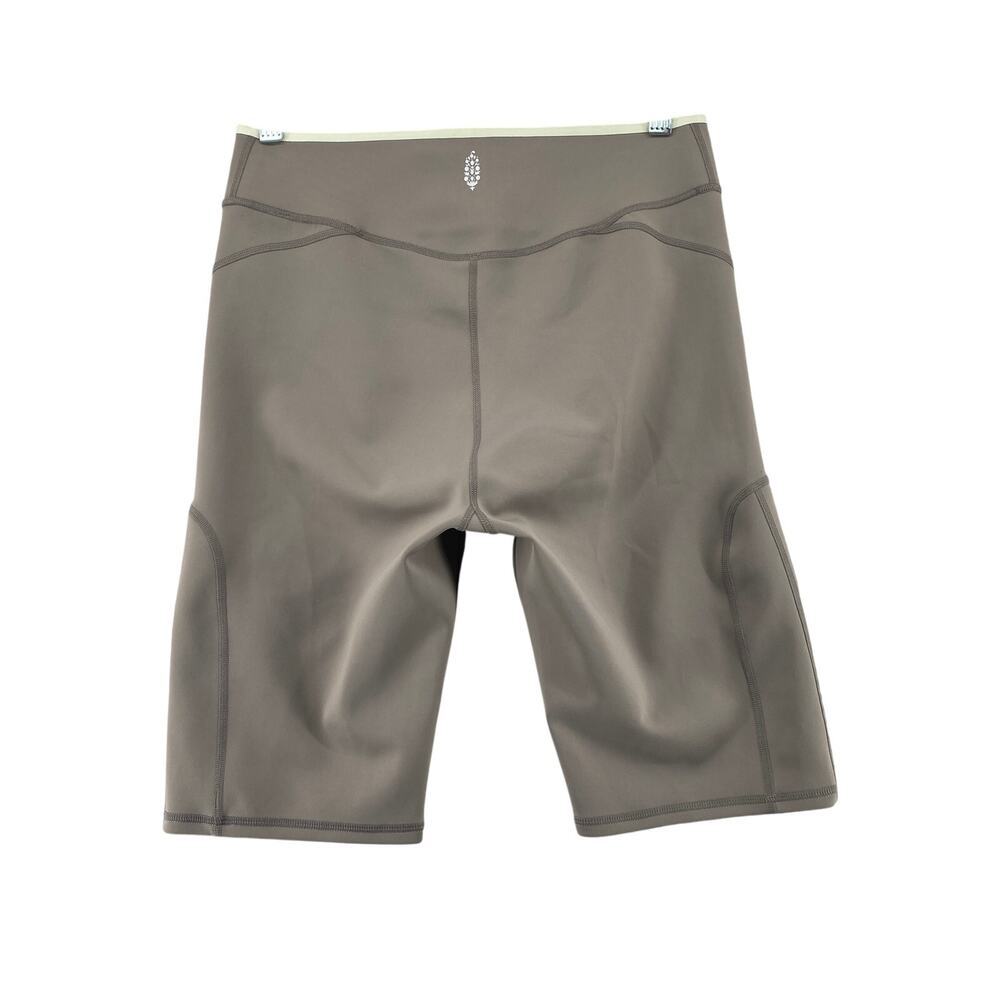 Free People Movement Biker Shorts Taupe Gray Compression Activewear Shorts M - Picture 3 of 9
